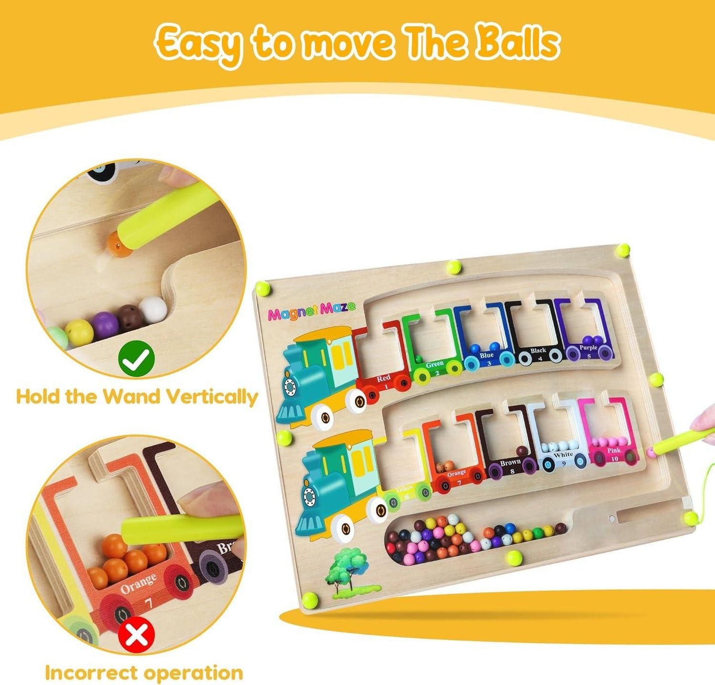 Kids Magnetic Color & Number Puzzle Board