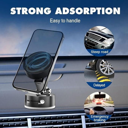 Vacuum Magnetic Phone Holder – Strong Suction Mount for Car & Desk