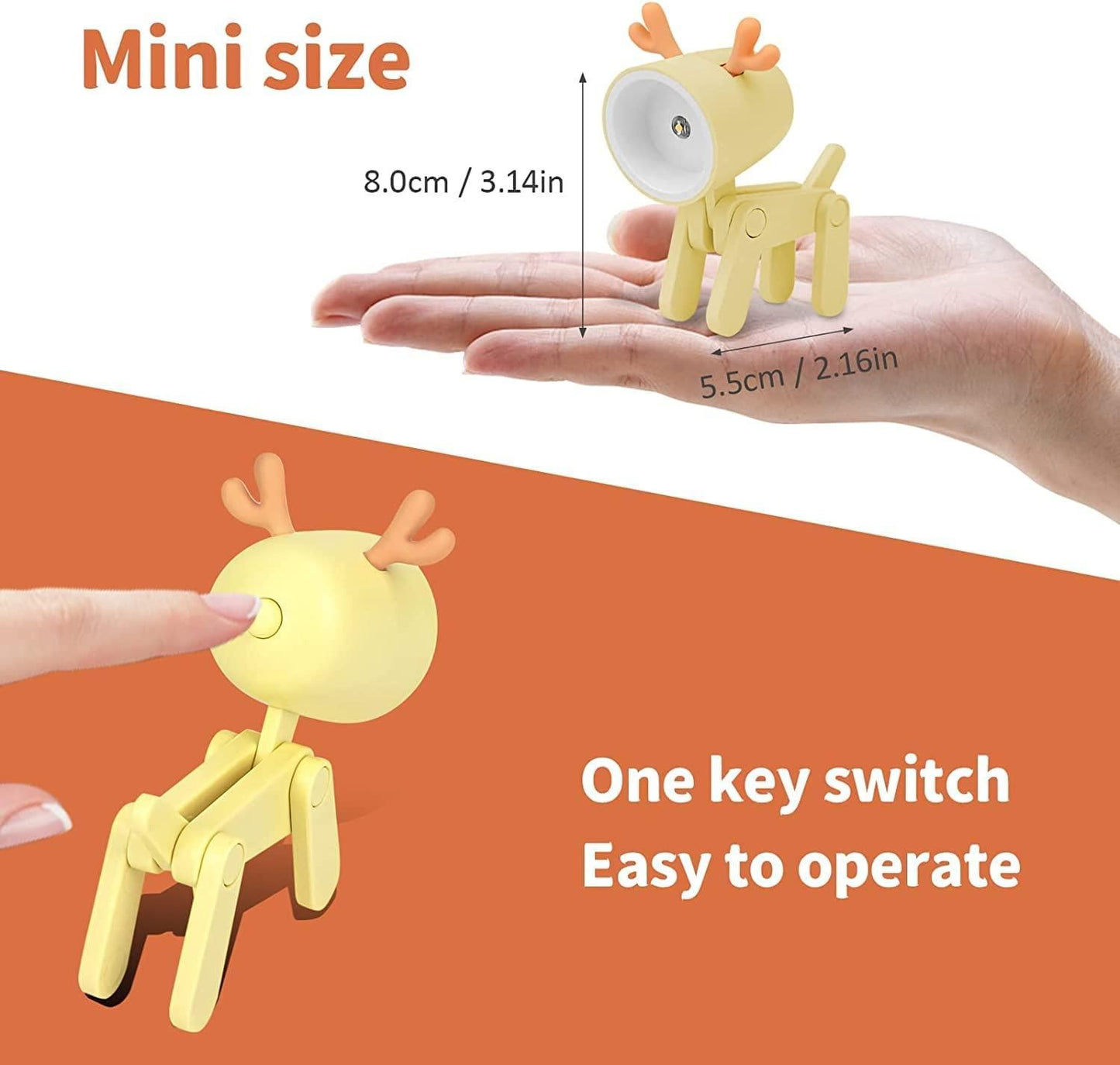Mini LED Table Lamp – Adjustable Angle, Portable Lighting for Home & Office