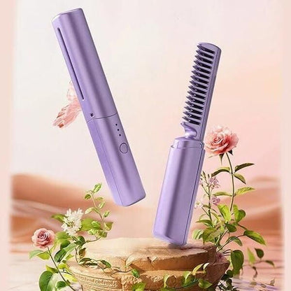 Cordless Hair Straightening Comb – Rechargeable Hot Comb for All Hair Types