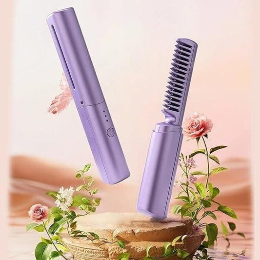 Cordless Hair Straightening Comb – Rechargeable Hot Comb for All Hair Types