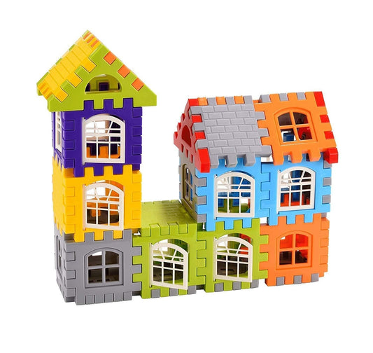50-Piece Mini House Blocks – Safe & Fun Construction Toy for 2-5 Year Olds
