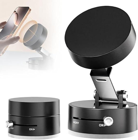 Vacuum Magnetic Phone Holder – Strong Suction Mount for Car & Desk