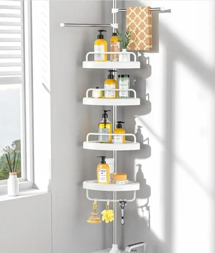 Multi-Tier Stainless Steel Tripod Storage Rack – Space-Saving Shelf