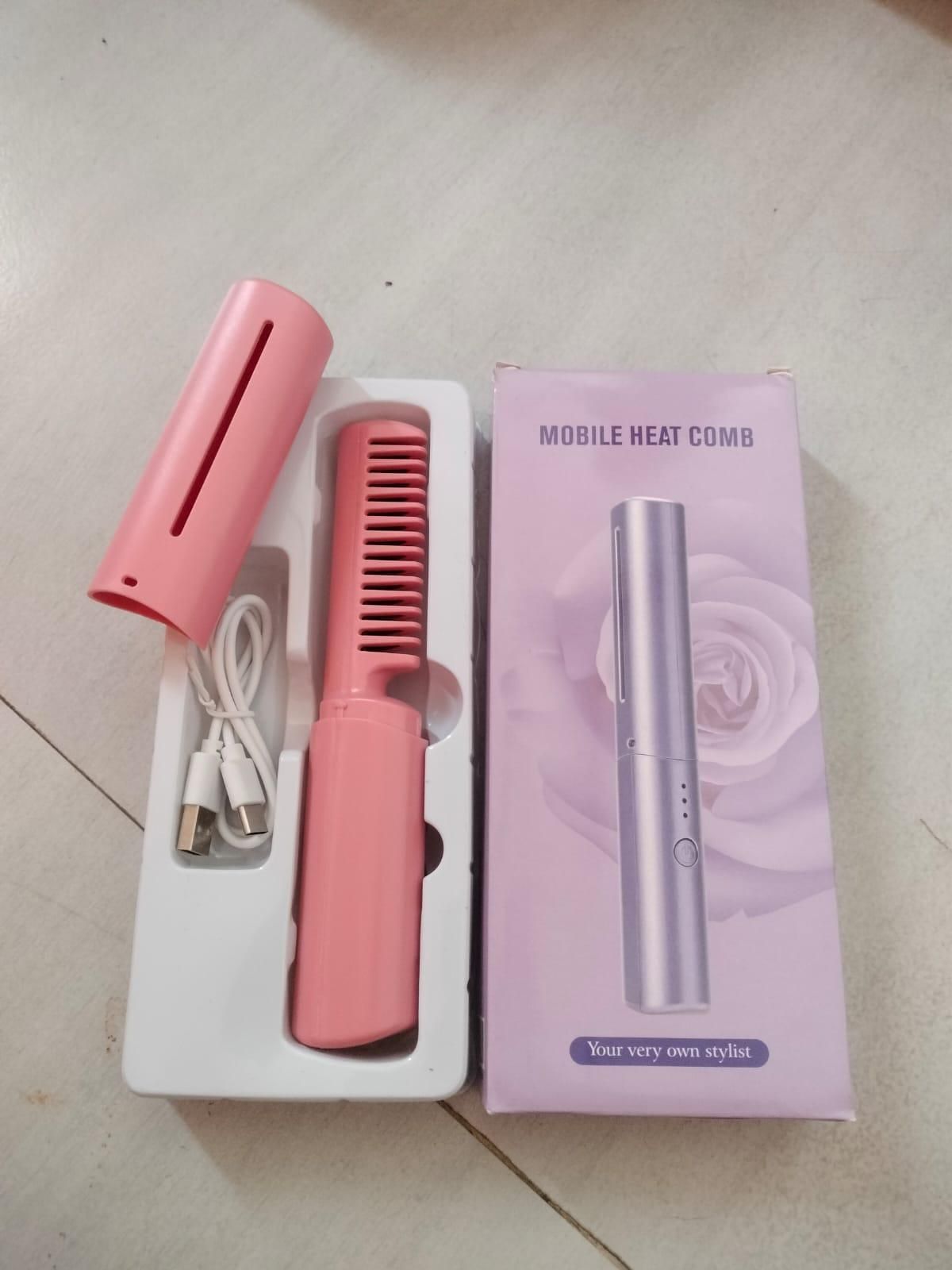 Cordless Hair Straightening Comb – Rechargeable Hot Comb for All Hair Types