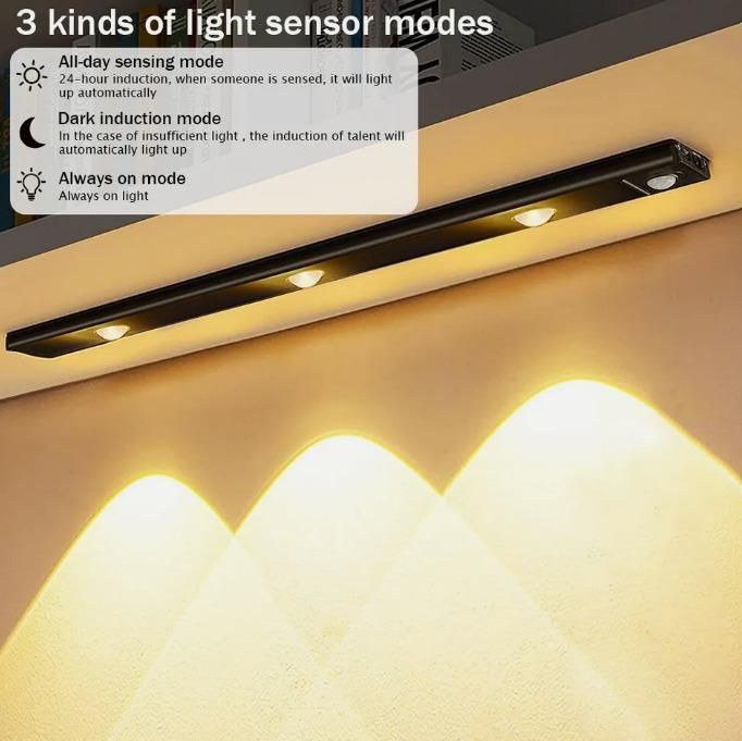ED PIR Motion Sensor Cabinet Light – USB Rechargeable, Automatic On/Off