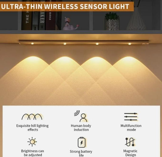 ED PIR Motion Sensor Cabinet Light – USB Rechargeable, Automatic On/Off