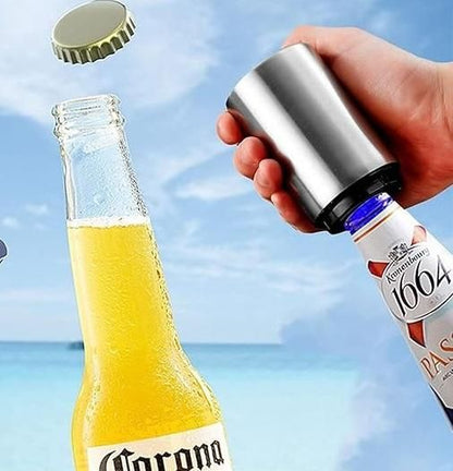 Premium Stainless Steel Automatic Push & Pull Bottle Opener – Effortless & Durable