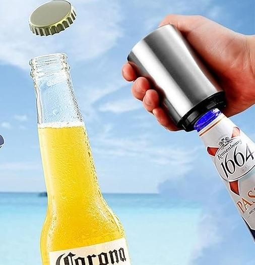 Premium Stainless Steel Automatic Push & Pull Bottle Opener – Effortless & Durable