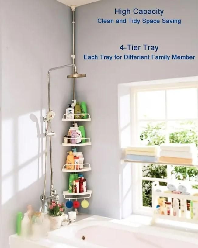 Multi-Tier Stainless Steel Tripod Storage Rack – Space-Saving Shelf