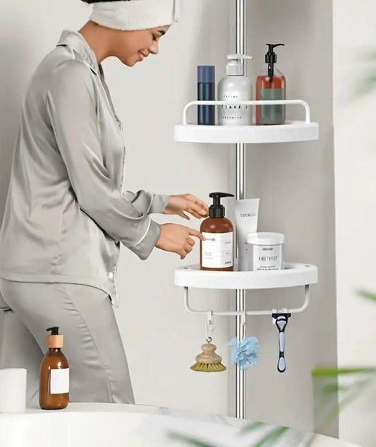 Multi-Tier Stainless Steel Tripod Storage Rack – Space-Saving Shelf